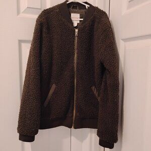 Girls' Fall Weather Fleece Bomber Jacket Cat & Jack Size Large